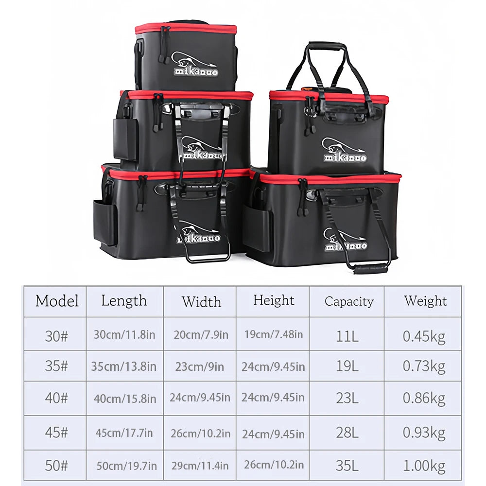 Sac de Pêche Pliable 30L - Seau Portable avec Couvercle pour Poissons Vivants et Matériel – Accessoires de Pêche – Oceanis Gear