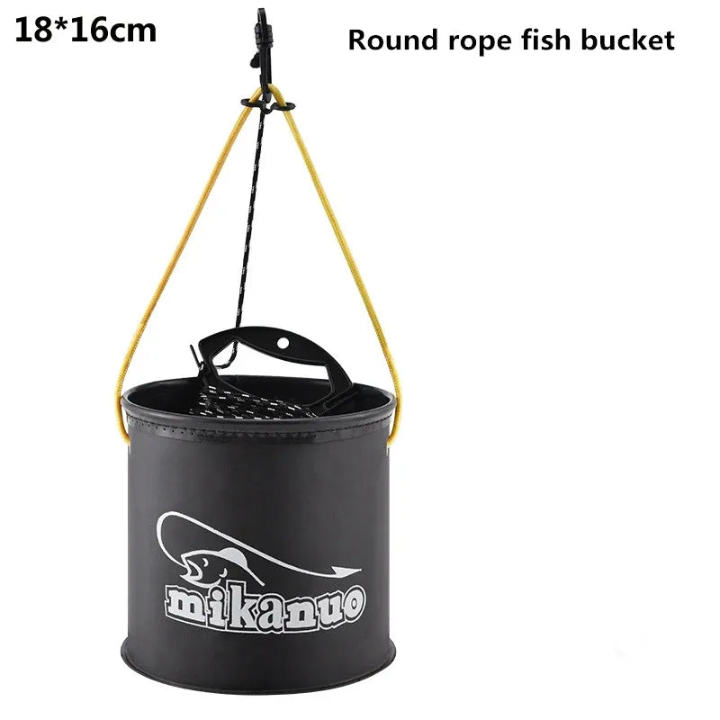 Seau de Pêche Pliable EVA Épais avec Couvercle - Vivier à Poissons Vivants et Appâts – Accessoires de Pêche – Oceanis Gear