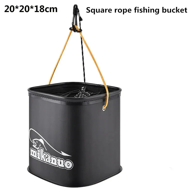 Seau de Pêche Pliable EVA Épais avec Couvercle - Vivier à Poissons Vivants et Appâts – Accessoires de Pêche – Oceanis Gear