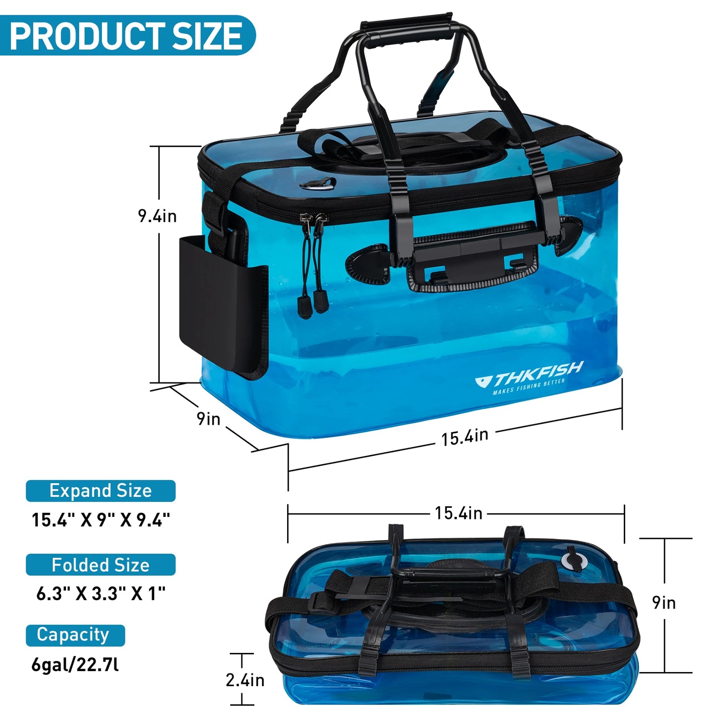 Seau Pêche Pliable 6 Gallons – Accessoires de pêche – Oceanis Gear