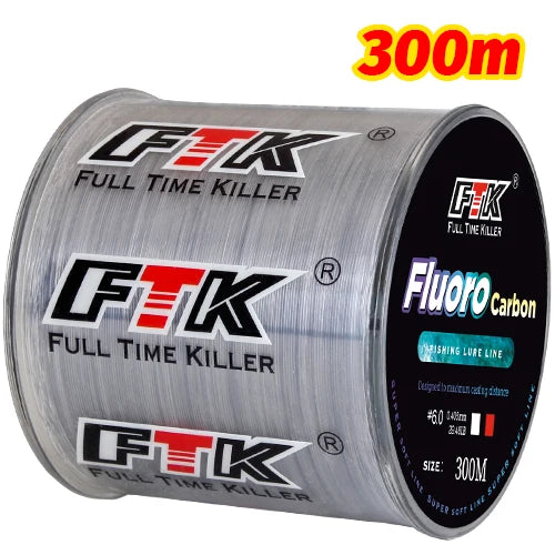 Ligne de pêche FTK 300M avec revêtement en fluorocarbone.