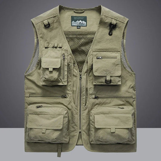 14 poches, gilet tactique américain pour hommes.