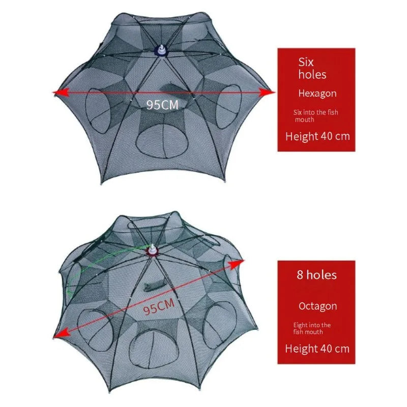 Filet de Pêche Automatique Pliable – Multi-Entrées – Accessoire de pêche – Oceanis Gear