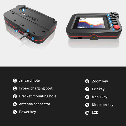 Smart Fish Finder - Sondeur portable et sondeur de profondeur pour la pêche