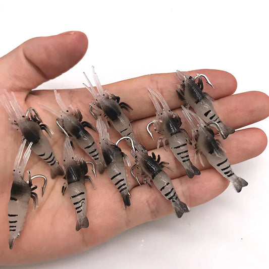 Crevettes Lumineuses Silicone x10 - Leurres