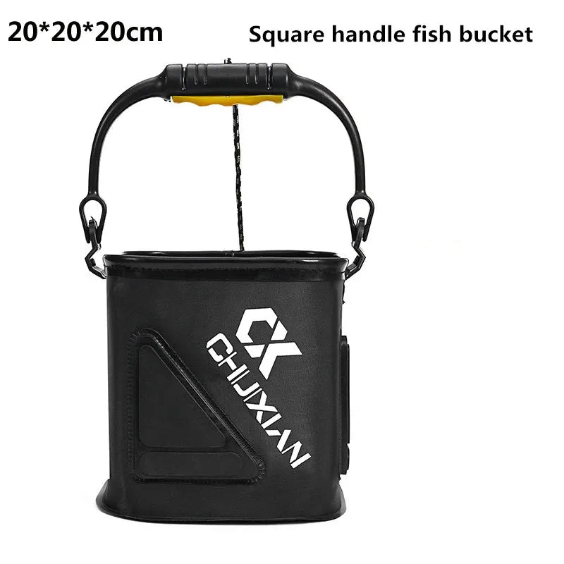Seau de Pêche Pliable 12L avec Couvercle - Vivier Portable Résistant pour Poissons Vivants – Accessoires de Pêche – Oceanis Gear