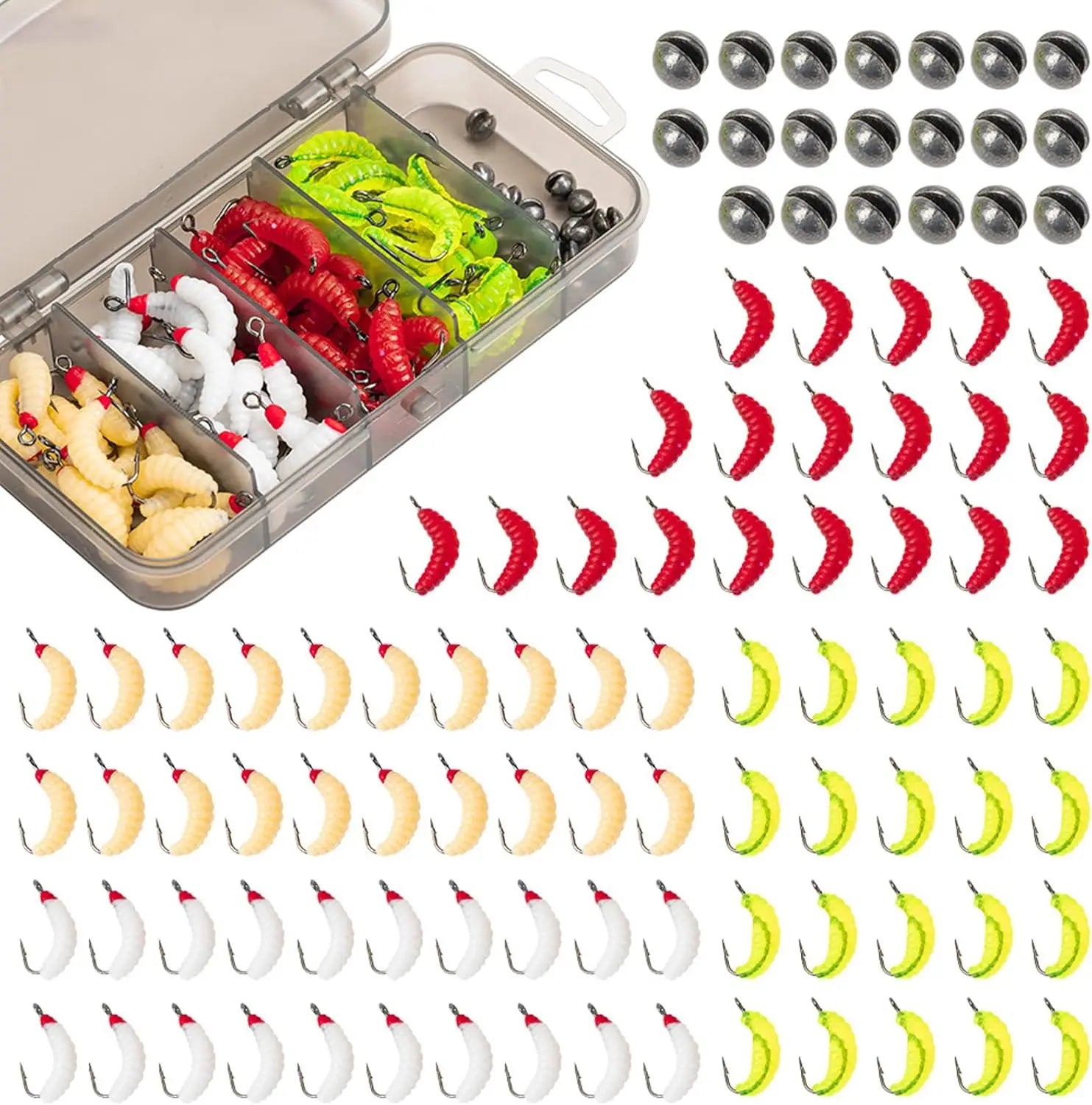 Leurres Souples Asticots Ultra-Réalistes - Pack 30 pcs – Leurres et Appâts – Oceanis Gear