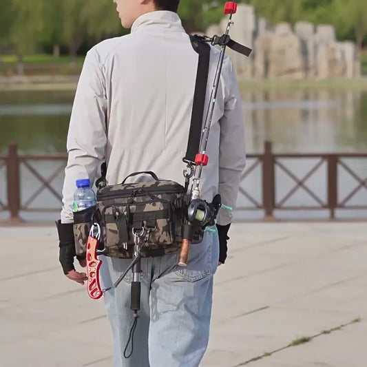 حقيبة كتف لصيد الأسماك - منظم أدوات مدمج 358 جرام